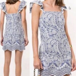 ALICE + OLIVIA Women's Honor Flutter Sleeve Tunic Dress Blue Size 10